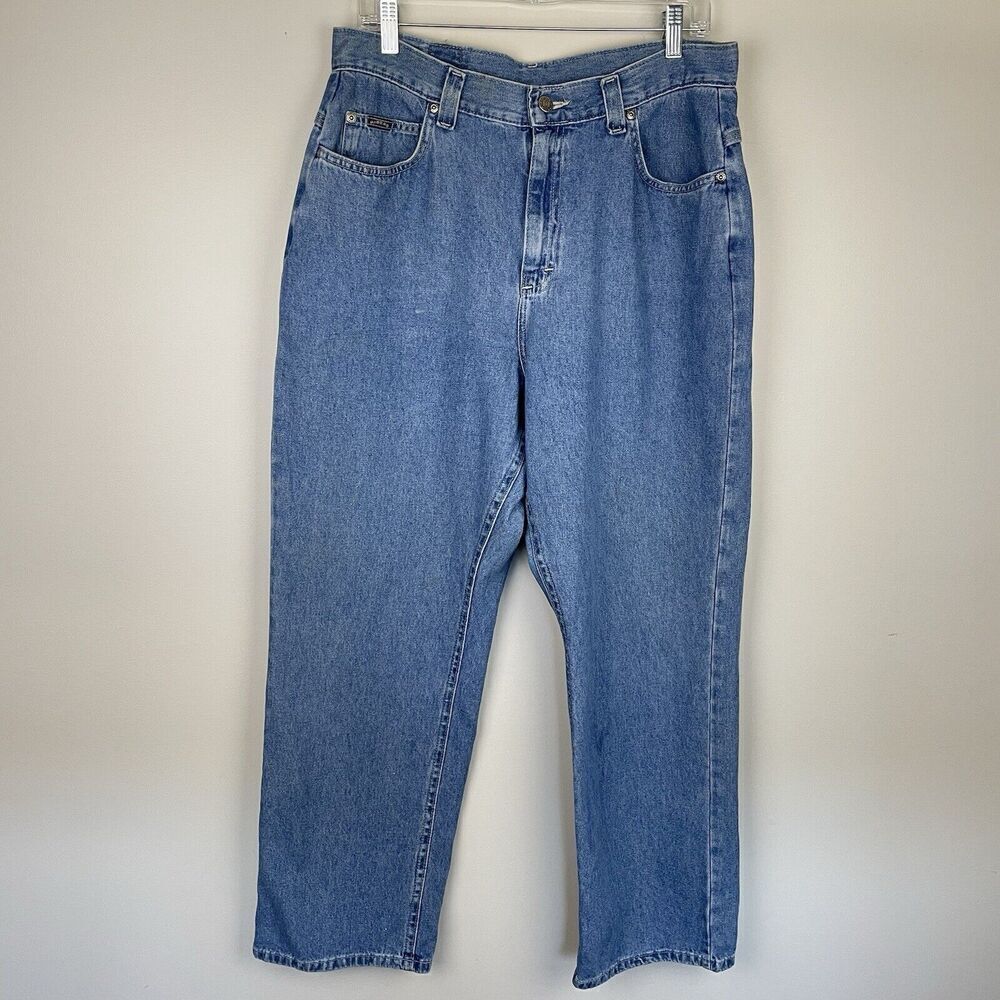 Vintage Lee Riders Riveted Buckle Back Denim Jeans Women 16P 32x29 Grunge Y2K